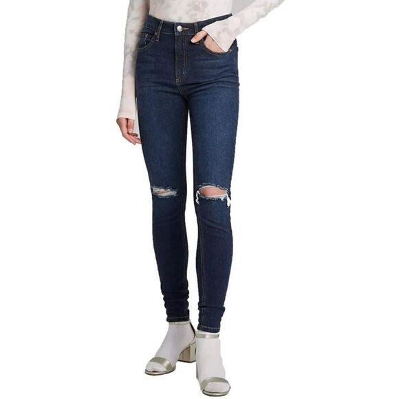 Wild Fable Washed Blue High Rise Distressed Skinny Jeans SZ 2 BNWT - Picture 1 of 14